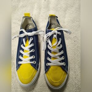 Vibrant Yellow and Blue Low-Top Sneakers